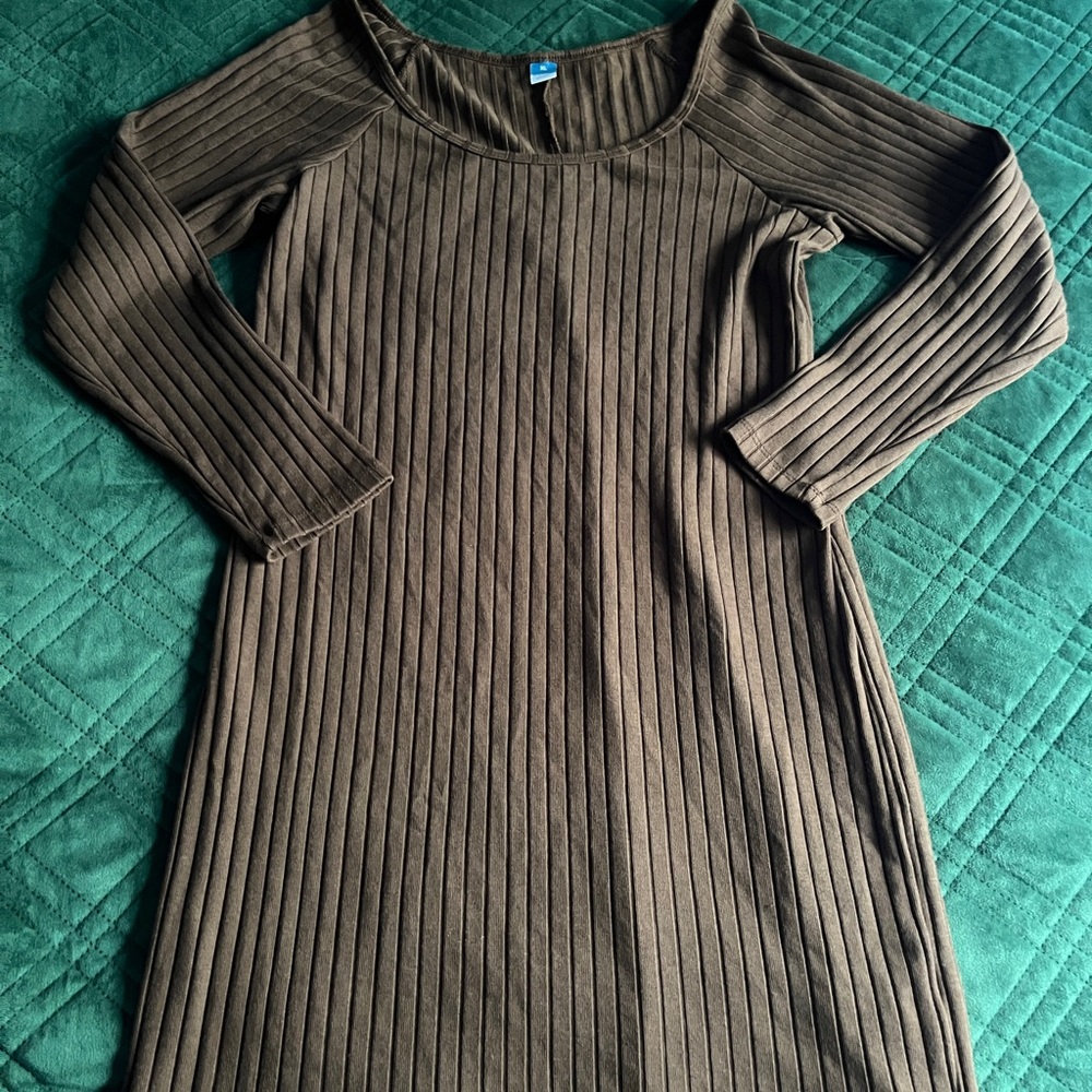 Old Navy Brown Long Sleeve Sheath Dress